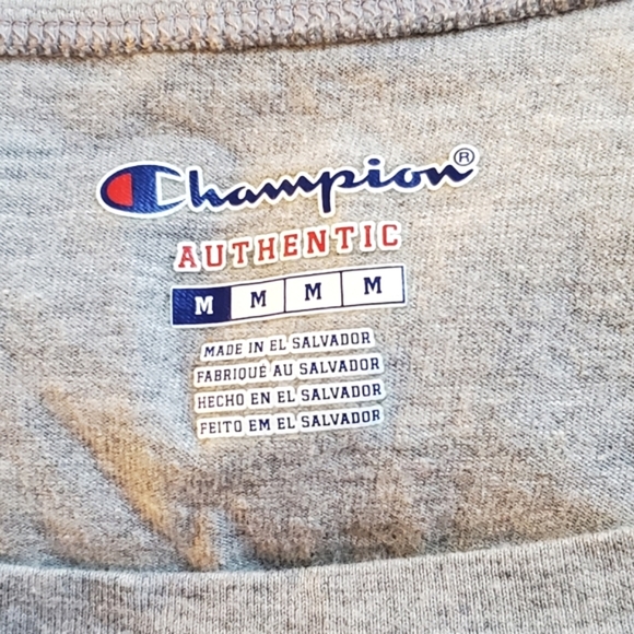 Champion Gray Long Sleeve T-Shirt Women's Size Medium - Picture 5 of 6